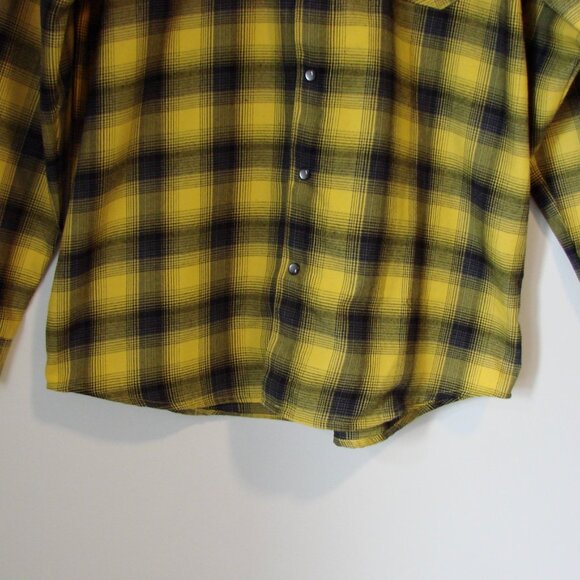 Dixxon Flannel Shirt Parham Panhead J&P Cycles Yellow Black Plaid NWOT NEW Large - Picture 8 of 16